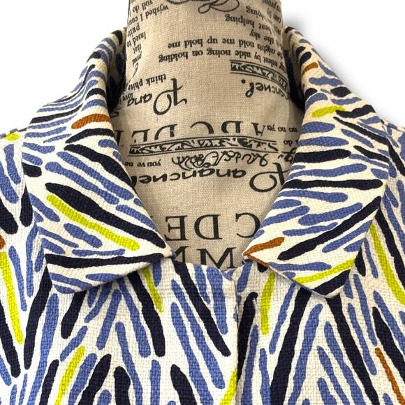Marina Rinaldi Size 18 (27) Multicolor 100% Cotton Canvas Mid Length Jacket - Picture 3 of 7